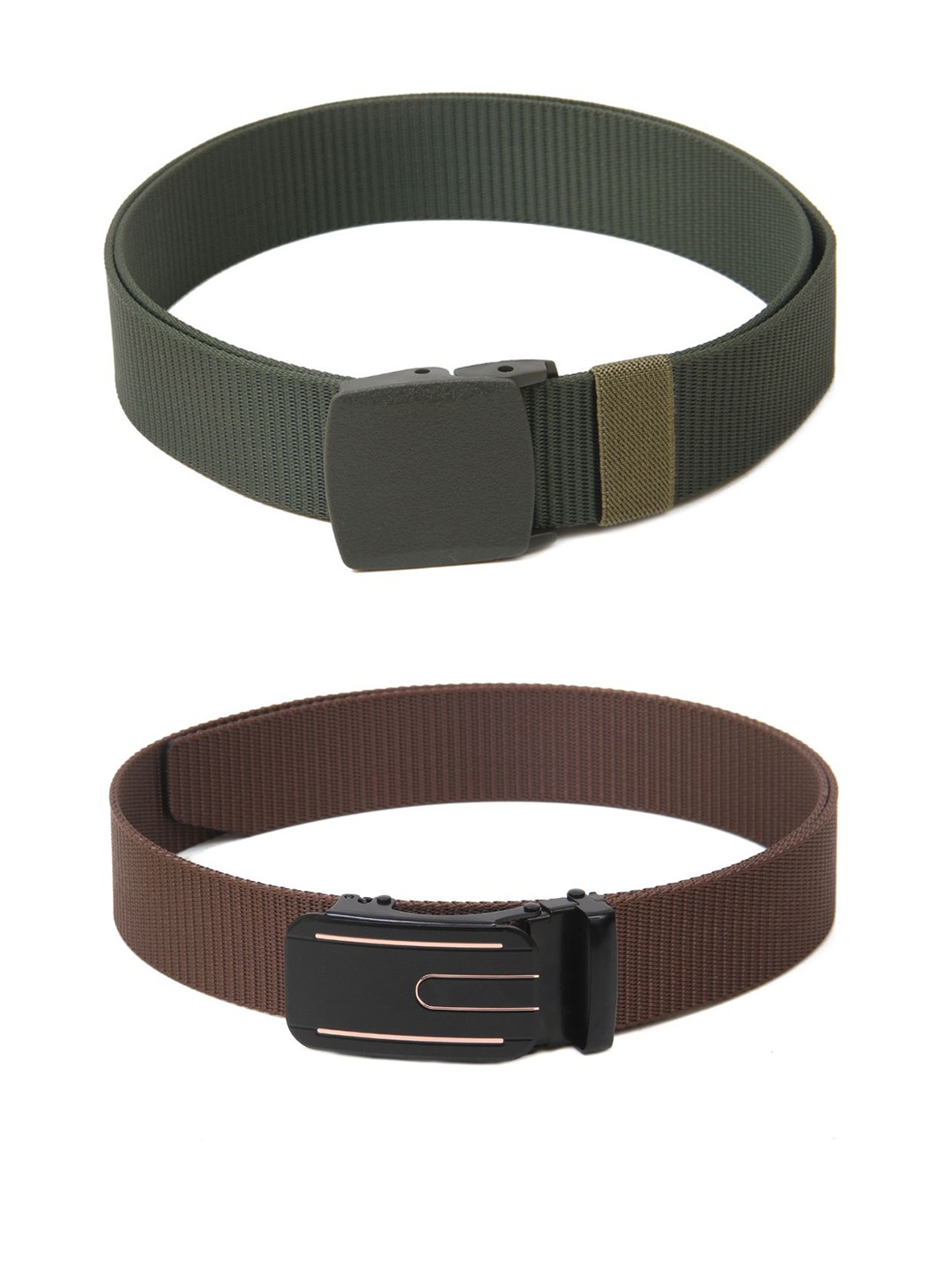 

Calvadoss Girls Set Of 2 Textured Canvas Belt, Green