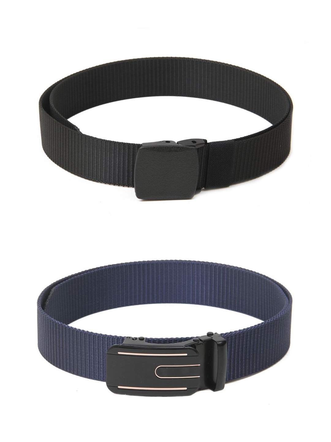 

Calvadoss Girls Set Of 2 Textured Belt, Black