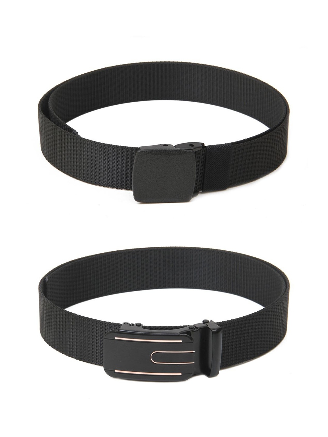 

Calvadoss Girls Set Of 2 Textured Wide Belts, Black