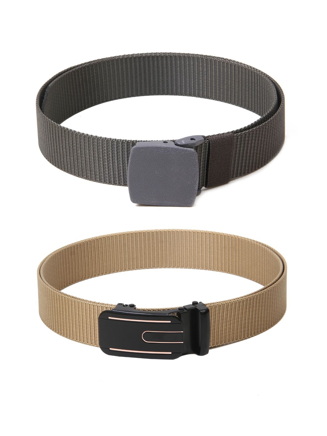 

Calvadoss Girls Set Of 2 Textured Canvas Belt, Grey