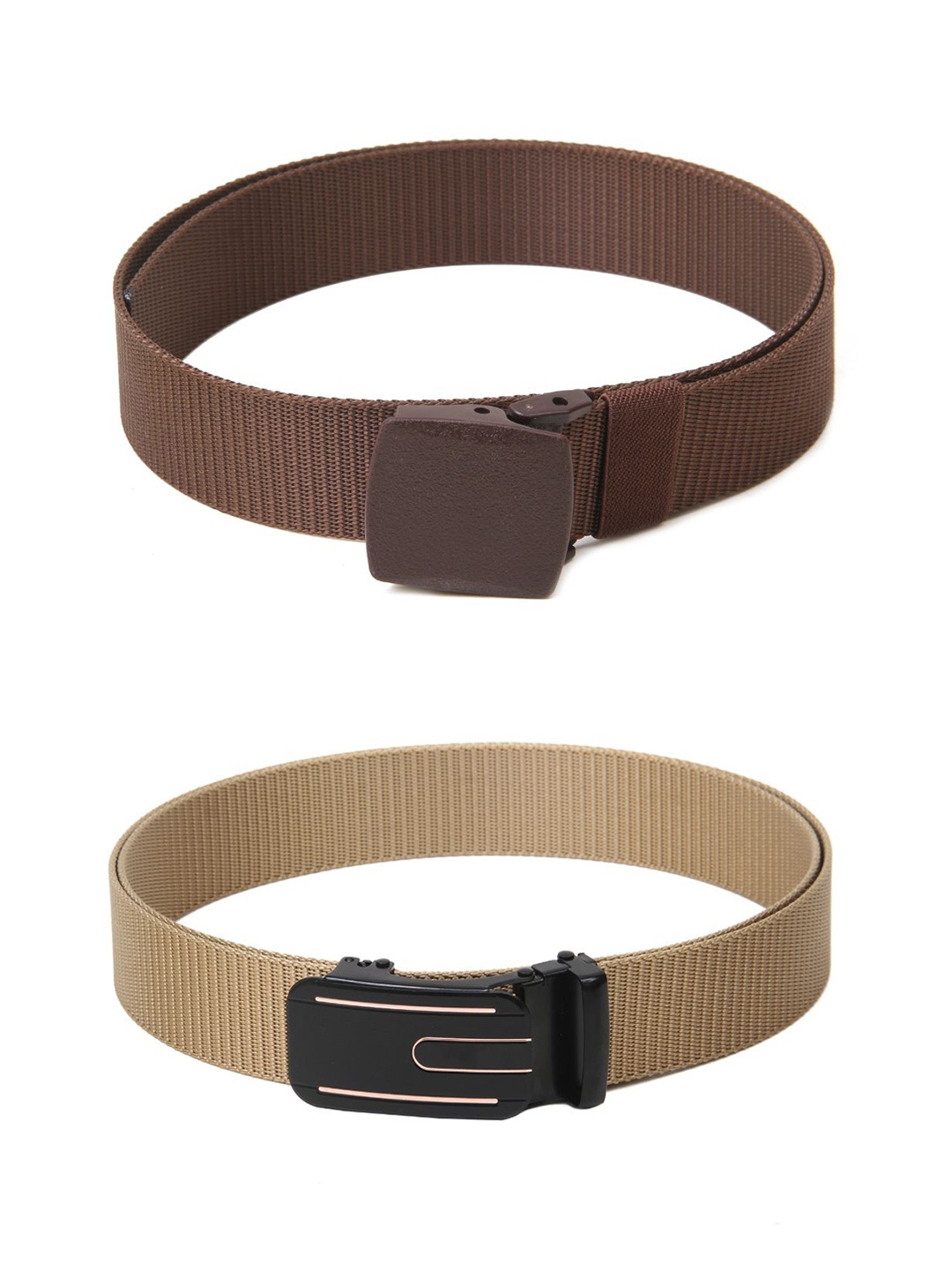 

Calvadoss Girls Set Of 2 Textured Belt, Brown