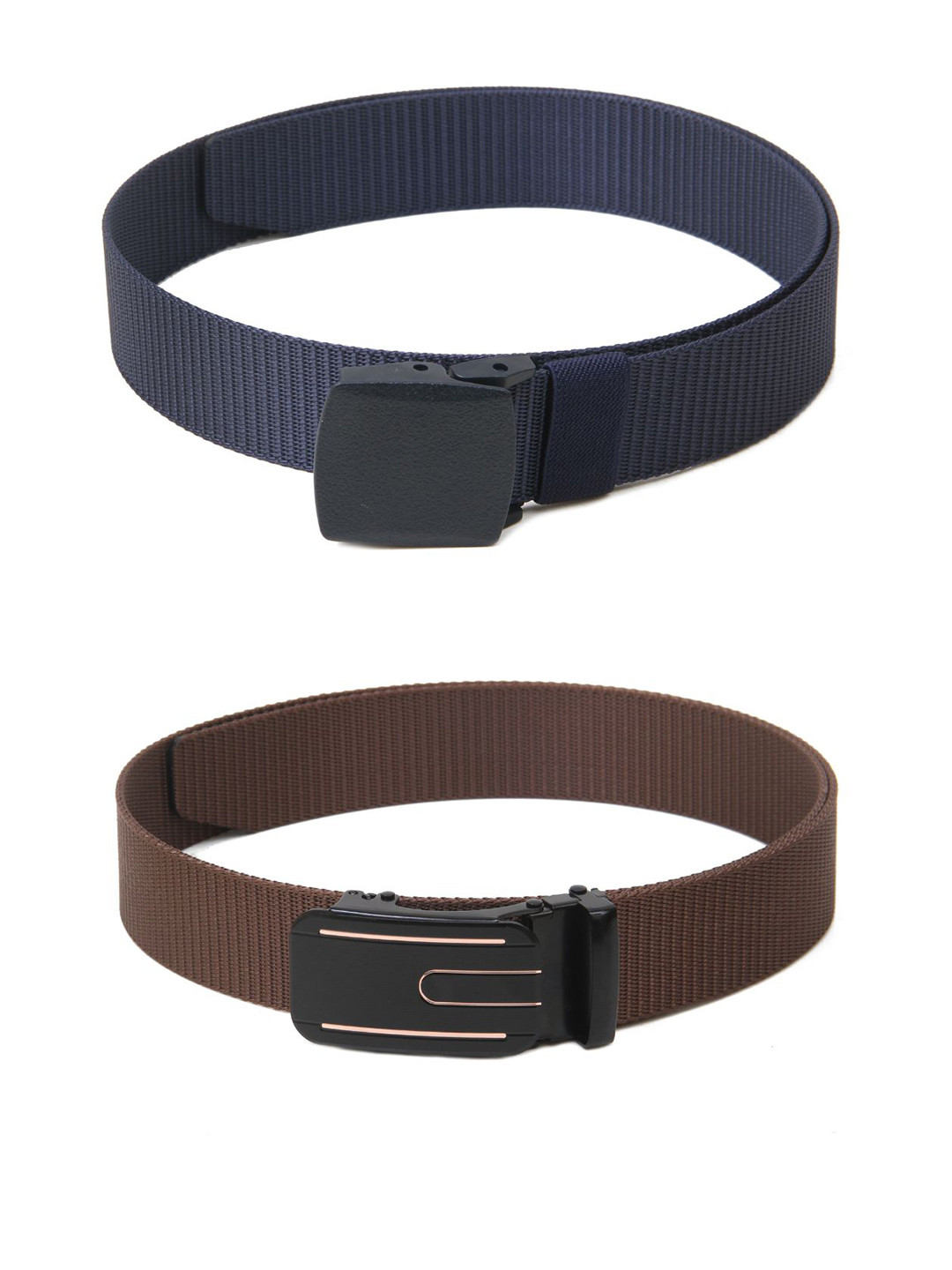 

Calvadoss Girls Set Of 2 Textured Canvas Belt, Navy blue