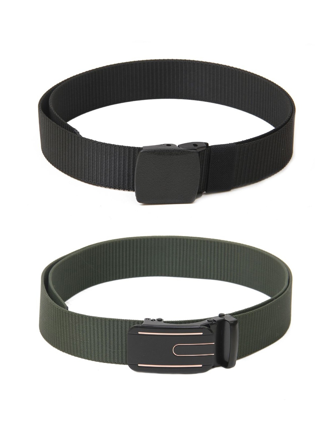 

Calvadoss Girls Set Of 2 Textured Canvas Belt, Black