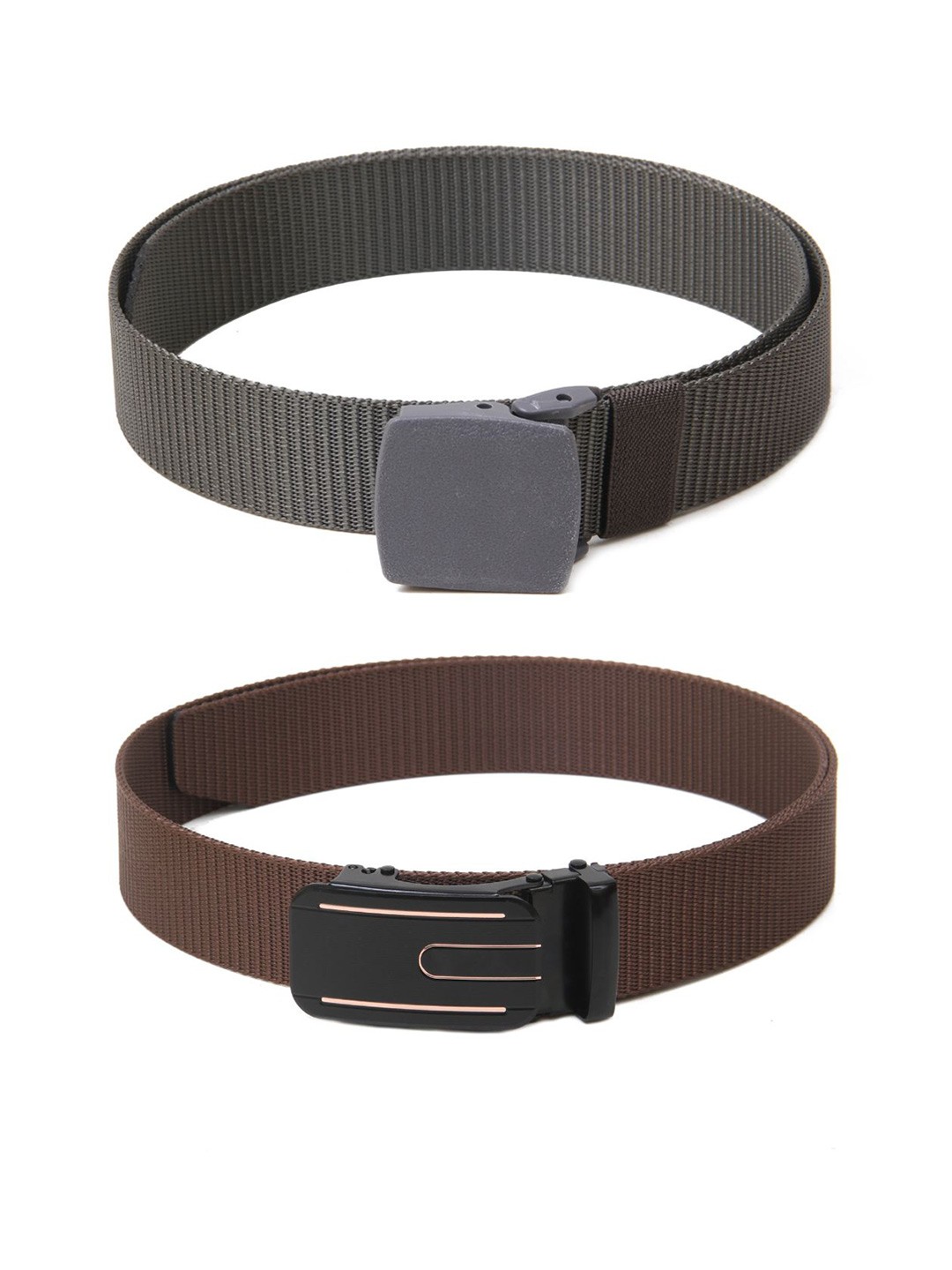 

Calvadoss Girls Set Of 2 Textured Wide Belt, Grey