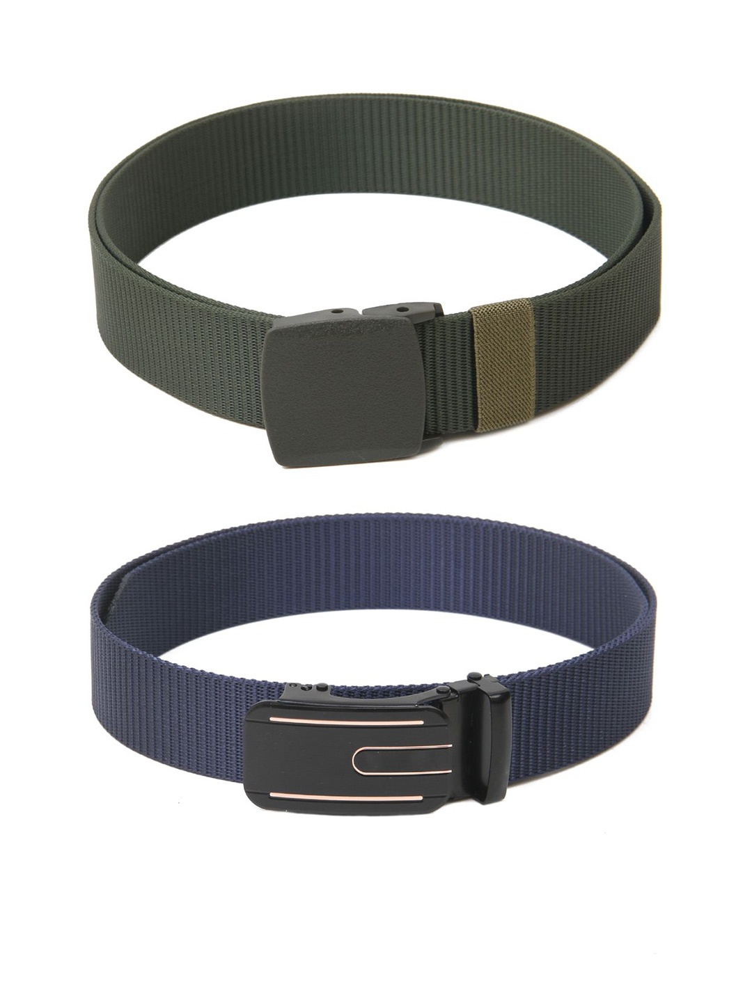 

Calvadoss Girls Set of 2 Textured Belts, Green
