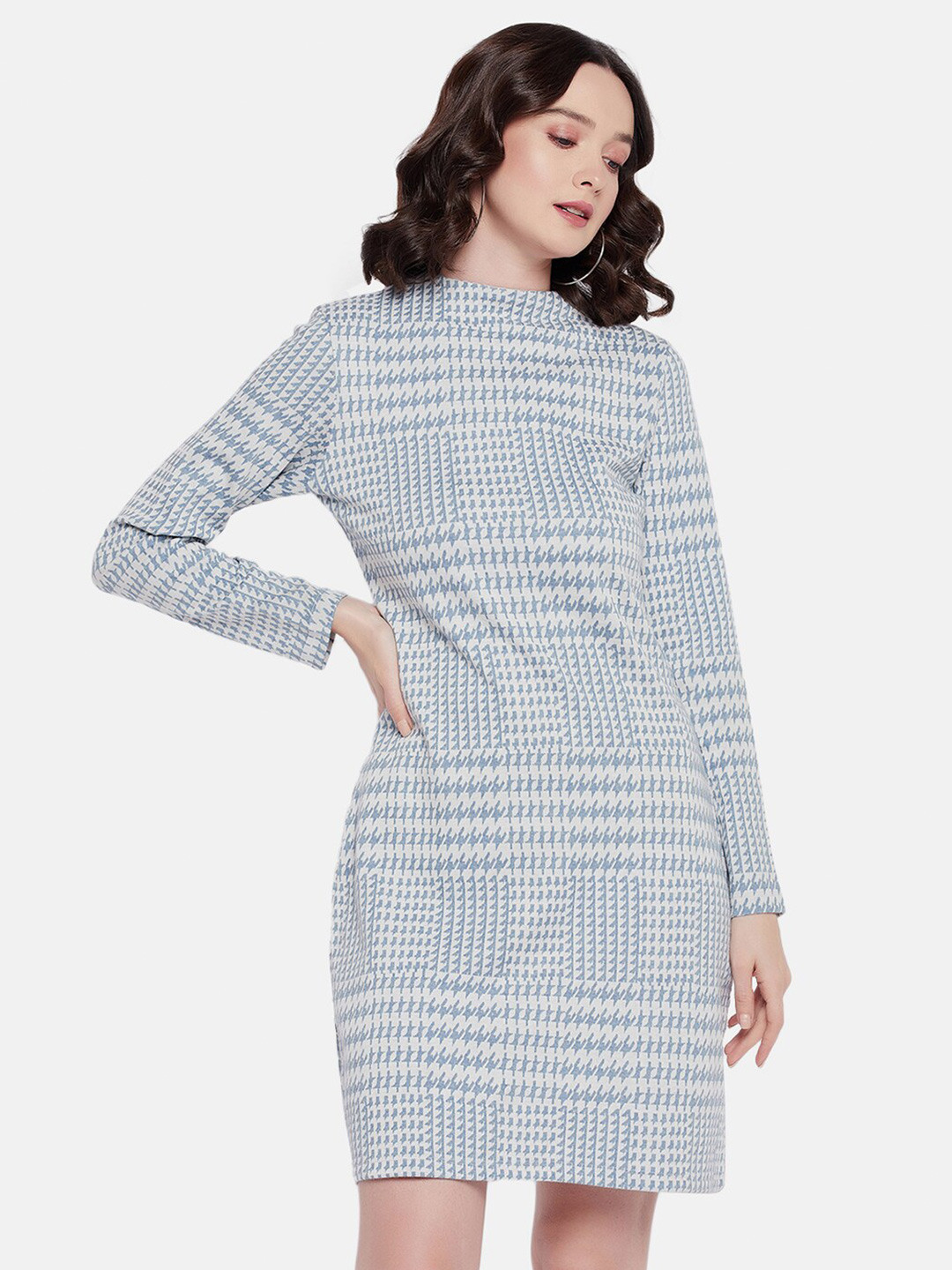 

HANG N HOLD Printed Cotton Sheath Dress, Blue