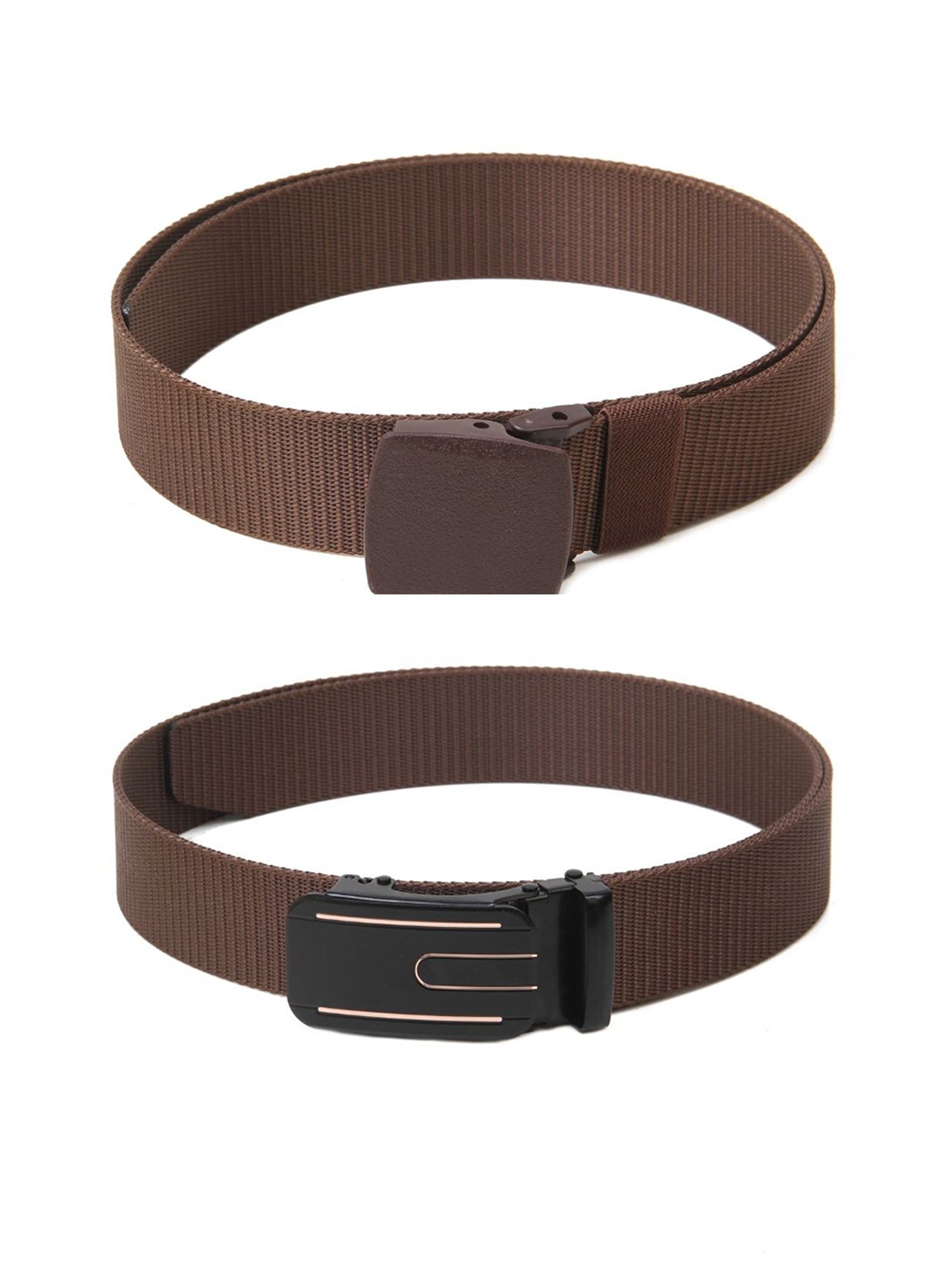 

Calvadoss Girls Set Of 2 Textured Canvas Belts, Brown