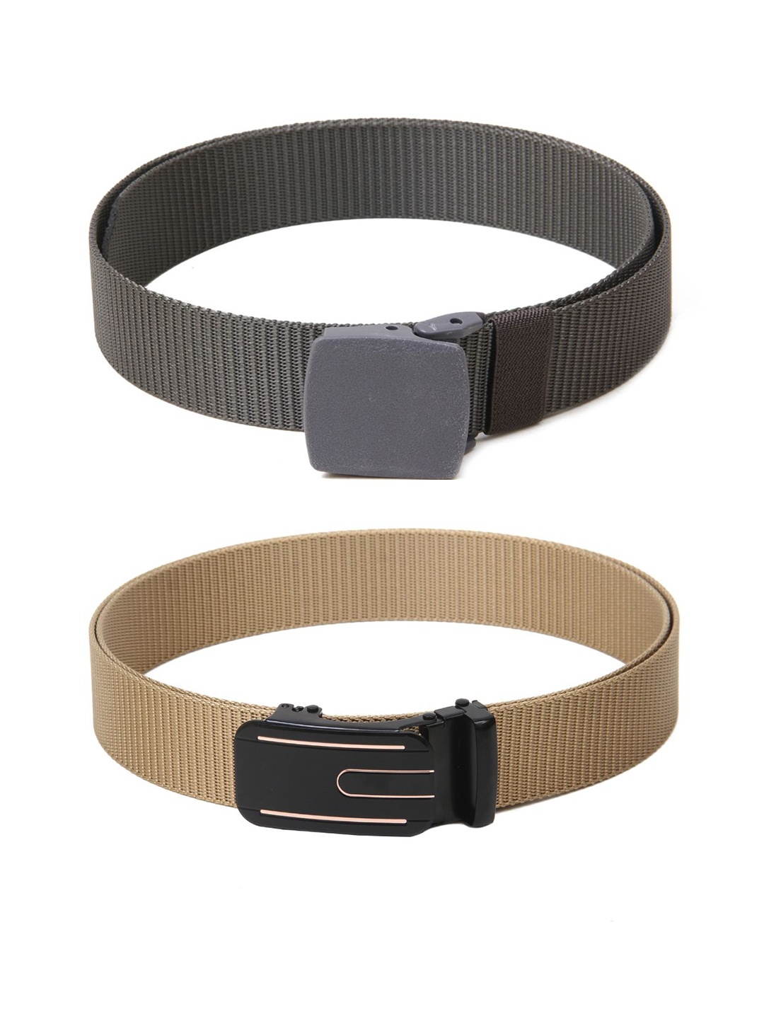 

Calvadoss Girls Set Of 2 Textured Canvas Belts, Grey
