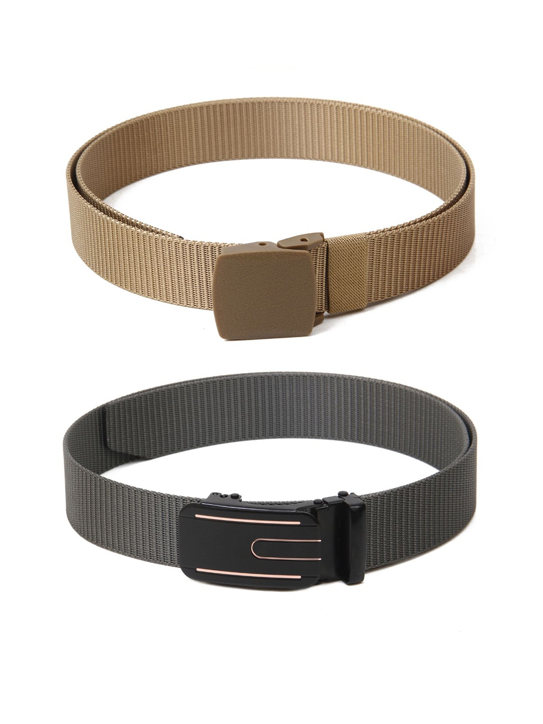 

Calvadoss Girls Set Of 2 Textured Canvas Belts, Beige