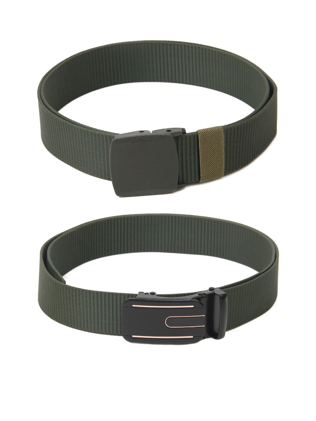 

Calvadoss Girls Set Of 2 Textured Canvas Belts, Green