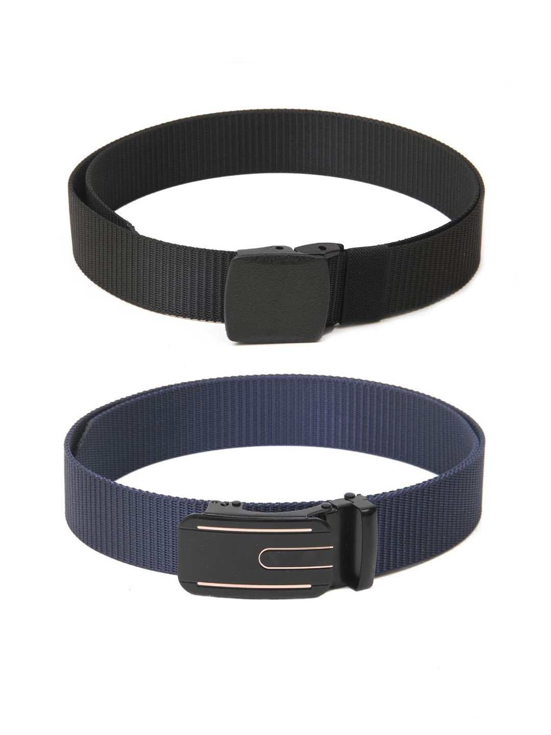 

Calvadoss Girls Set Of 2 Textured Canvas Belt, Black