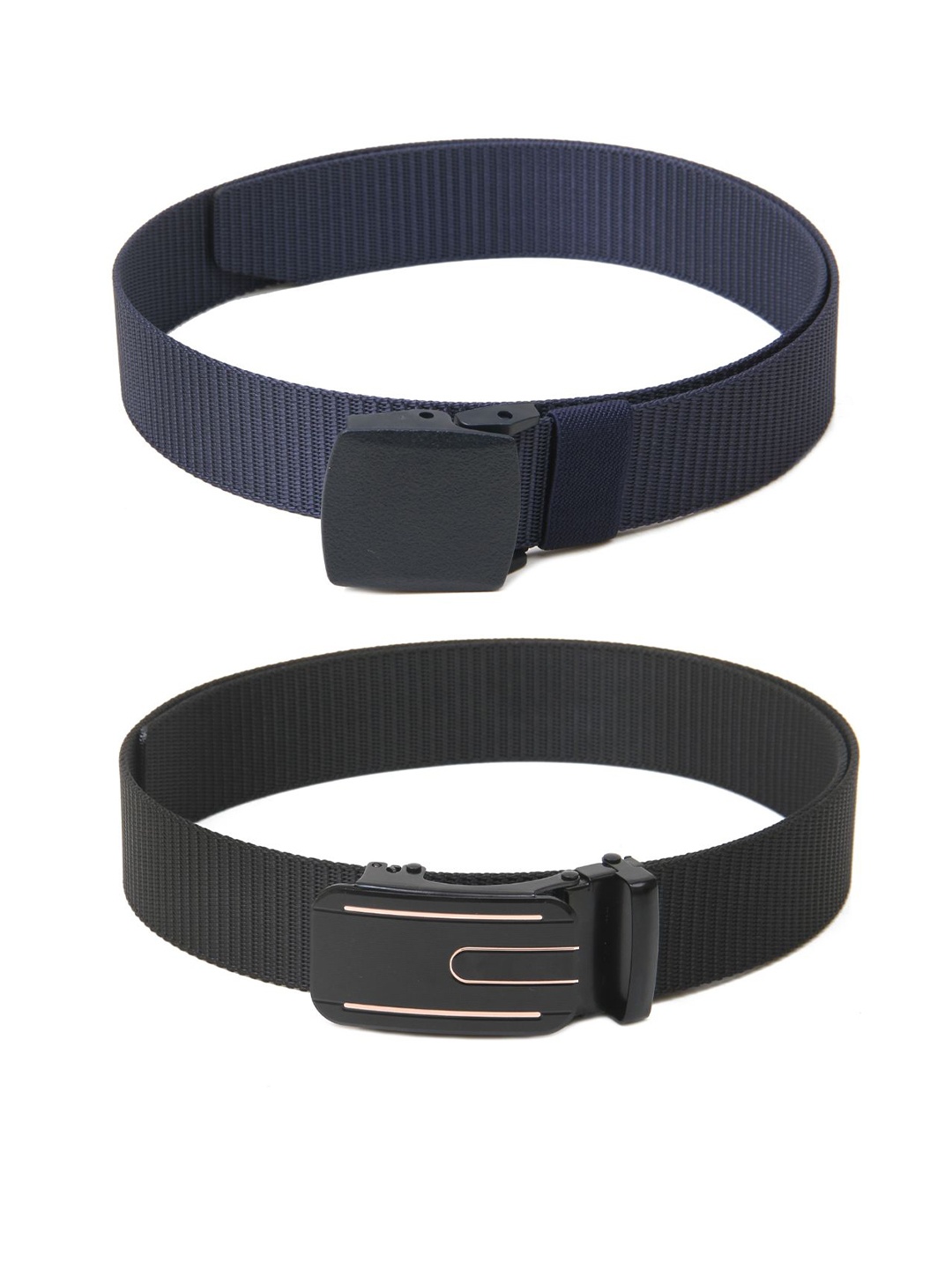 

Calvadoss Girls Set Of 2 Textured Canvas Belts, Navy blue