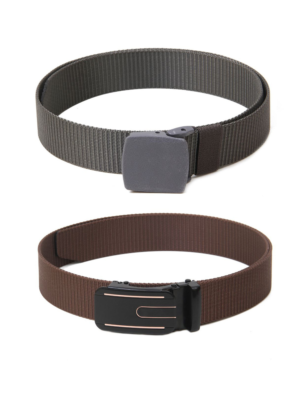 

Calvadoss Girls Set Of 2 Textured Canvas Belt, Grey