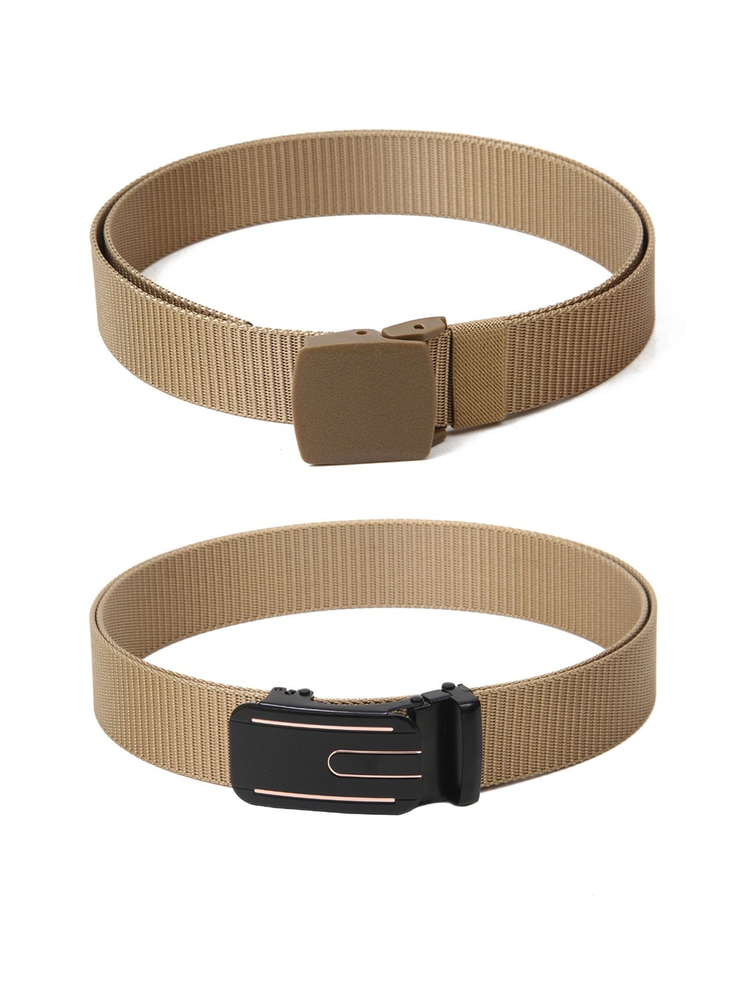 

Calvadoss Girls Set Of 2 Textured Canvas Belts, Beige