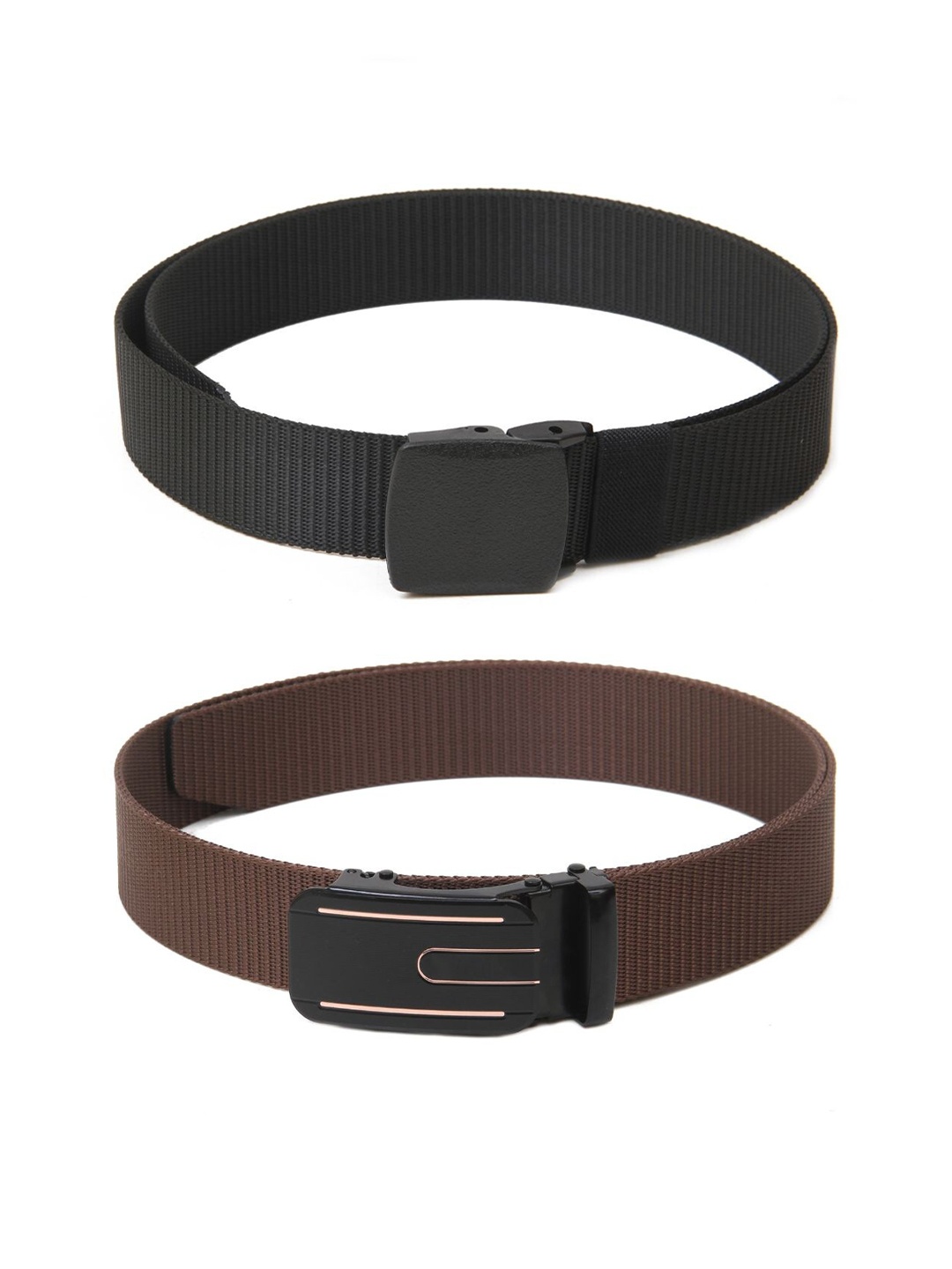 

Calvadoss Girls Set Of 2 Textured Canvas Belt, Black