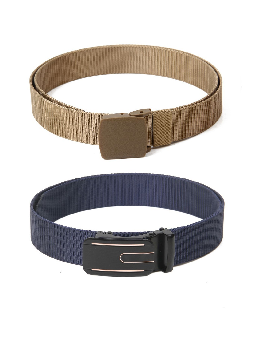 

Calvadoss Girls Set Of 2 Textured Canvas Belts, Beige