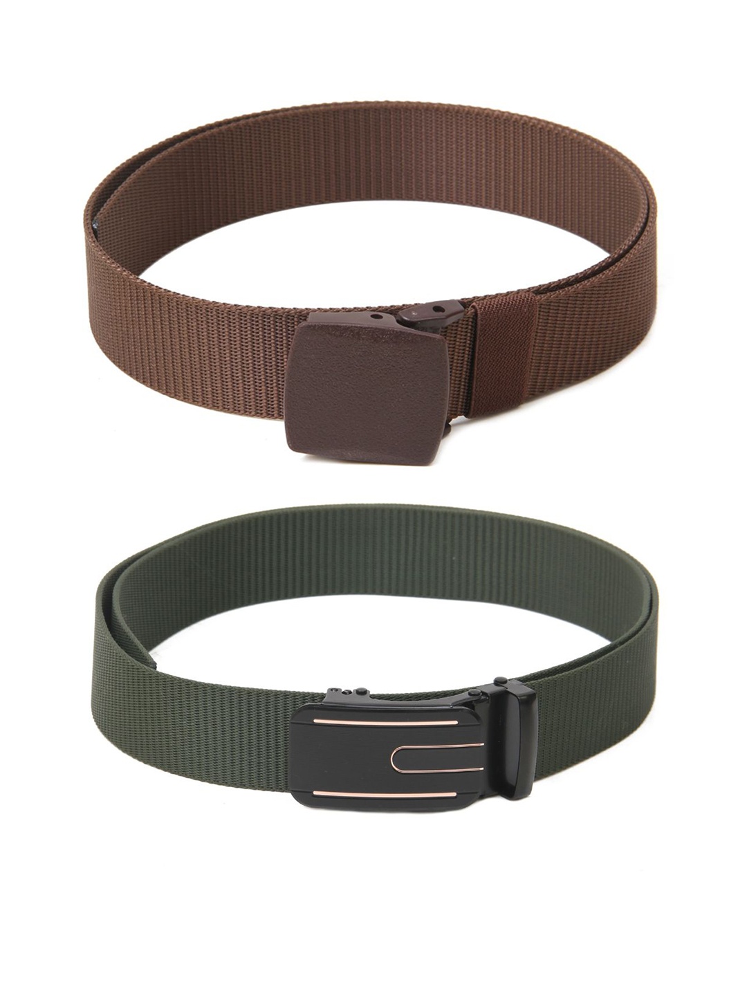 

Calvadoss Girls Set Of 2 Textured Belt, Brown