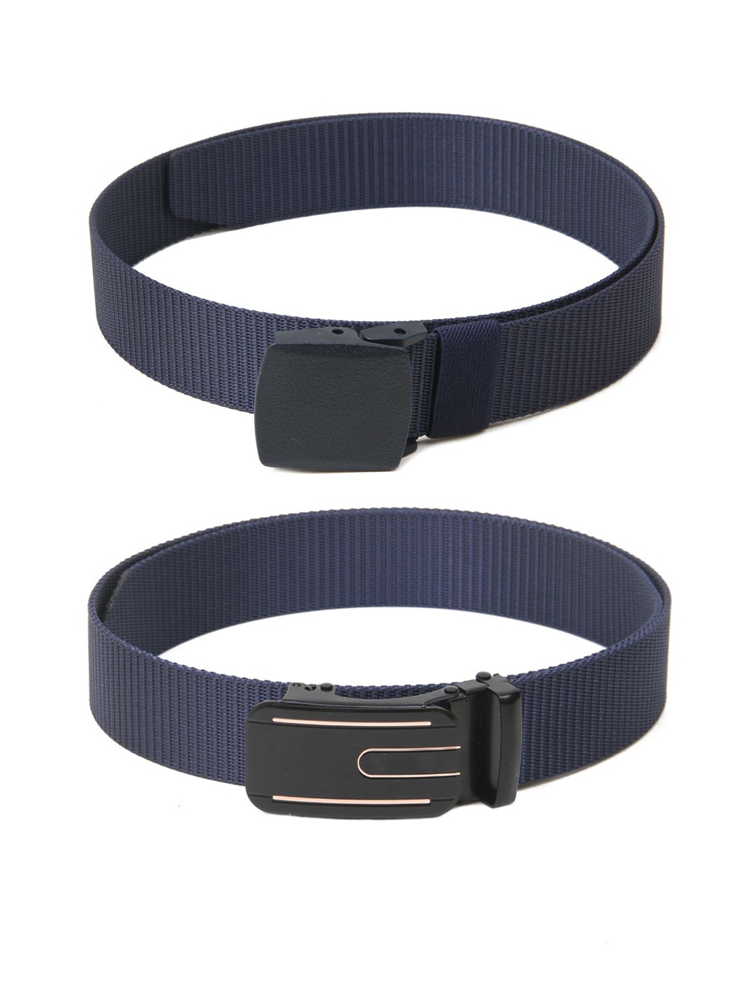 

Calvadoss Girls Set of 2 Textured Belts, Navy blue