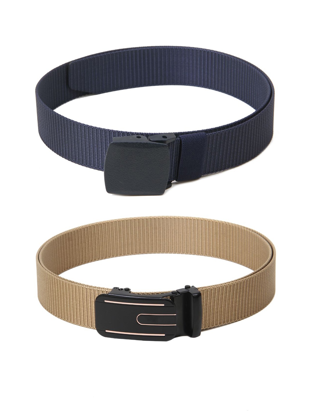 

Calvadoss Girls Set Of 2 Textured Canvas Belts, Navy blue