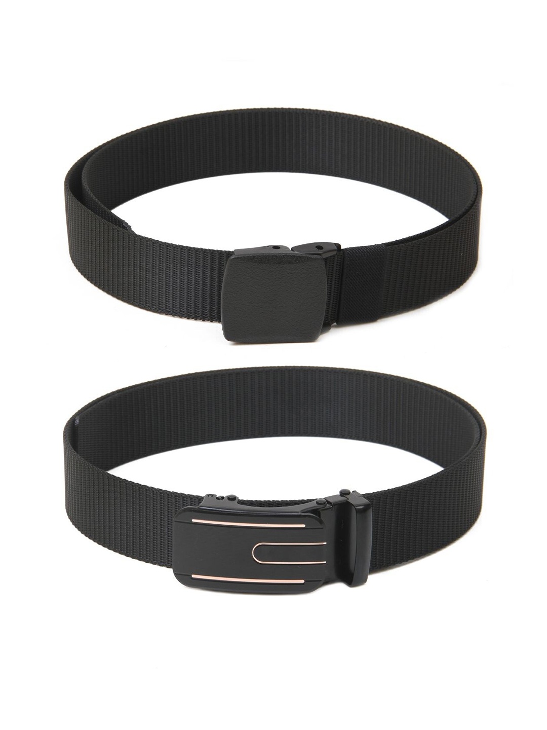 

Calvadoss Girls Set of 2 Textured Belts, Black