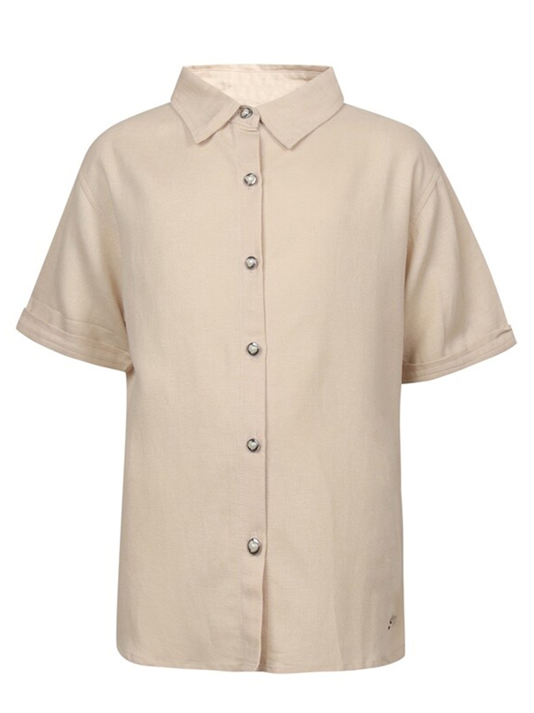 

PAMPOLINA Girls Spread Collar Cotton Shirt, Khaki