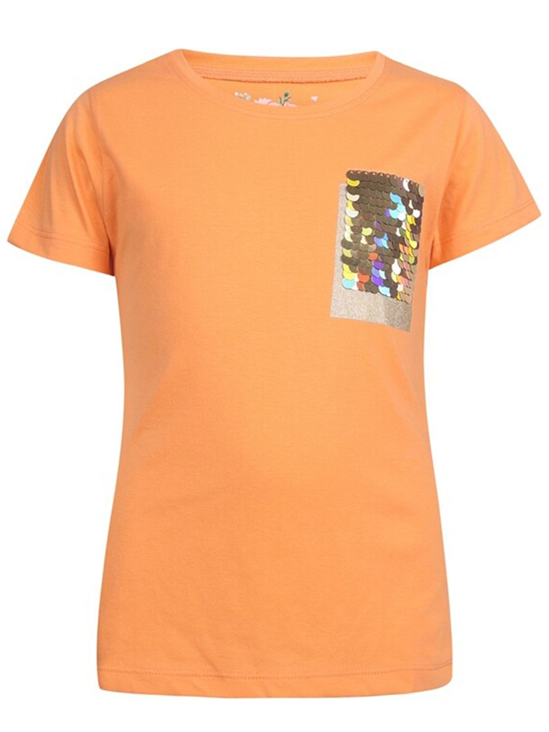

PAMPOLINA Graphic Cotton Regular Top, Orange
