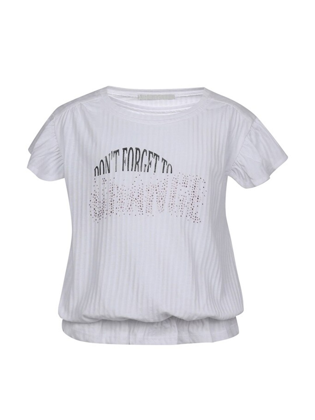 

PAMPOLINA Girls Vertical Stripes Cotton Blouson Top, White