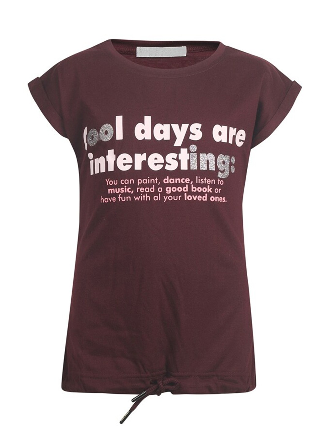 

PAMPOLINA Round Neck Typography Printed Cotton Tshirts, Maroon