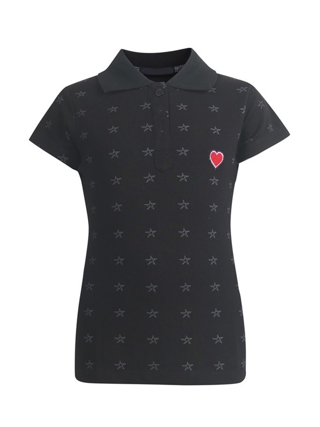 

PAMPOLINA Polo Collar Graphic Printed Cotton T-Shirt, Blue