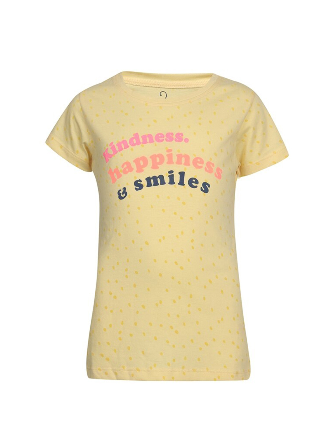 

PAMPOLINA Girls Typography Print Cotton Regular Top, Yellow