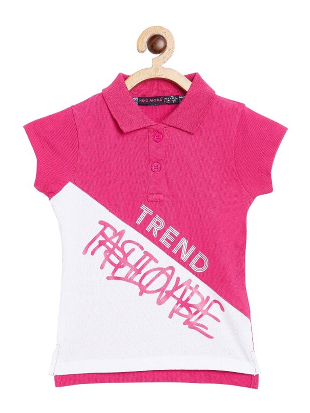 

PAMPOLINA Print Cotton Top, Pink