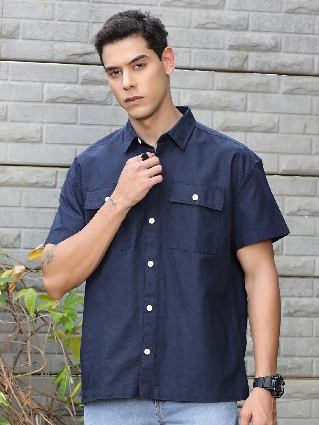 

Thomas Scott Smart Boxy Opaque Casual Shirt, Navy blue