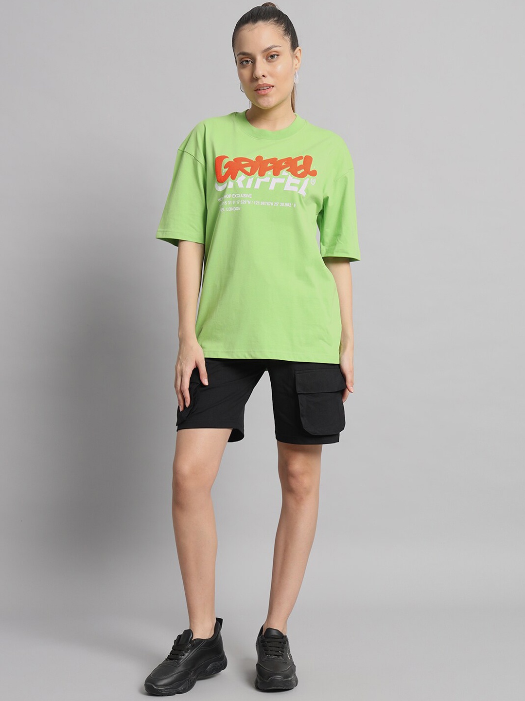 

GRIFFEL Printed Pure Cotton T-Shirt With Shorts, Green