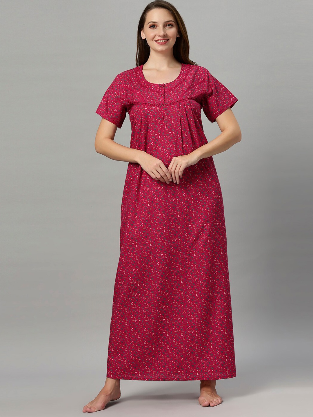 

QUIRA Printed Maxi Nightdress, Red