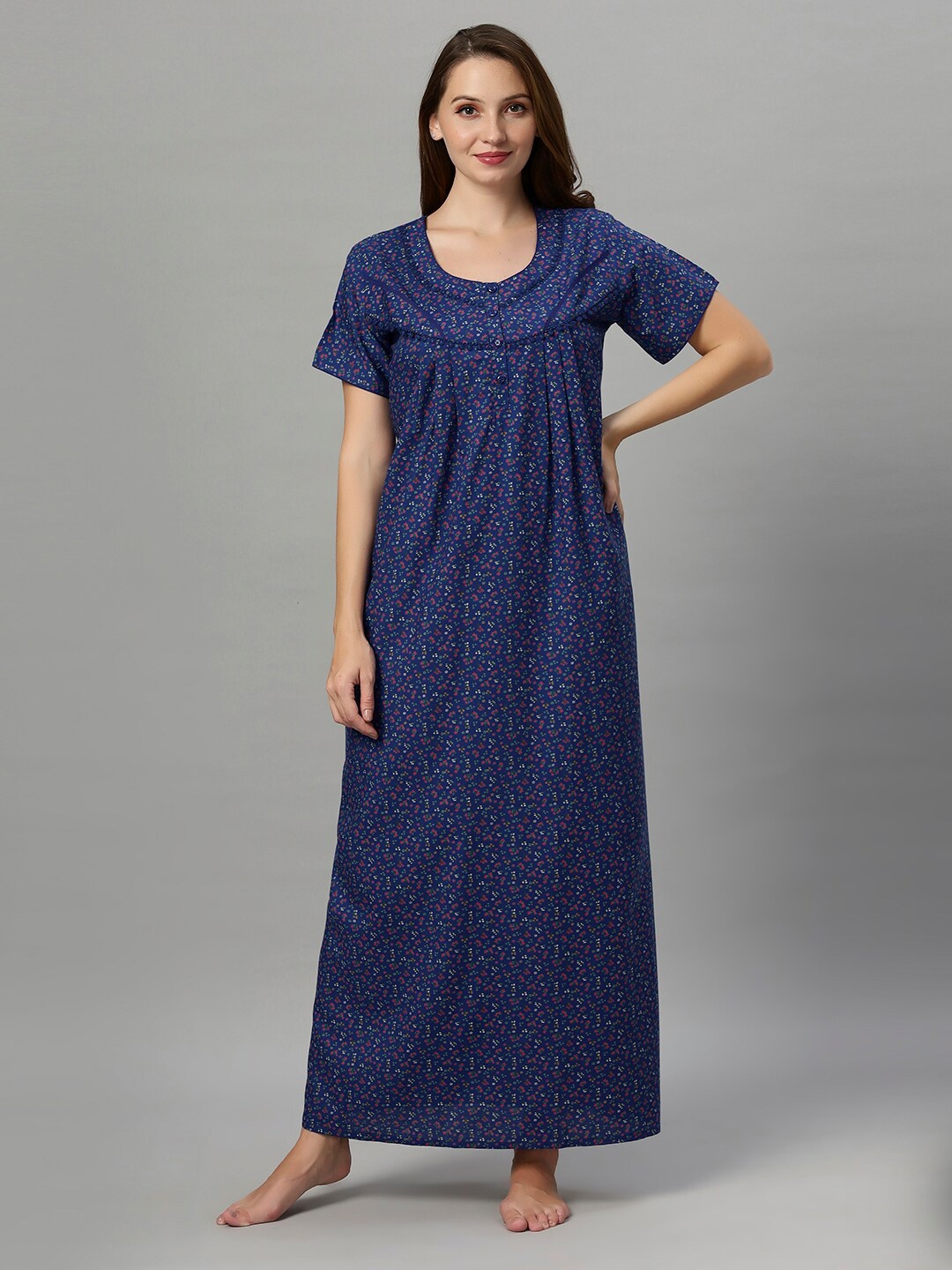 

QUIRA Printed Maxi Nightdress, Blue
