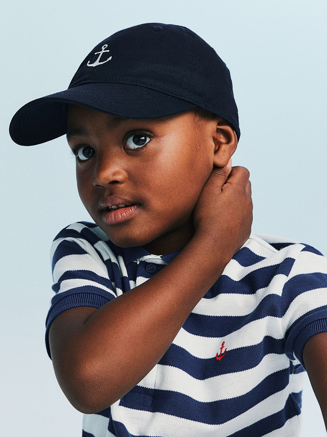 

H&M Boys Embroidered-Motif Cotton Cap, Blue