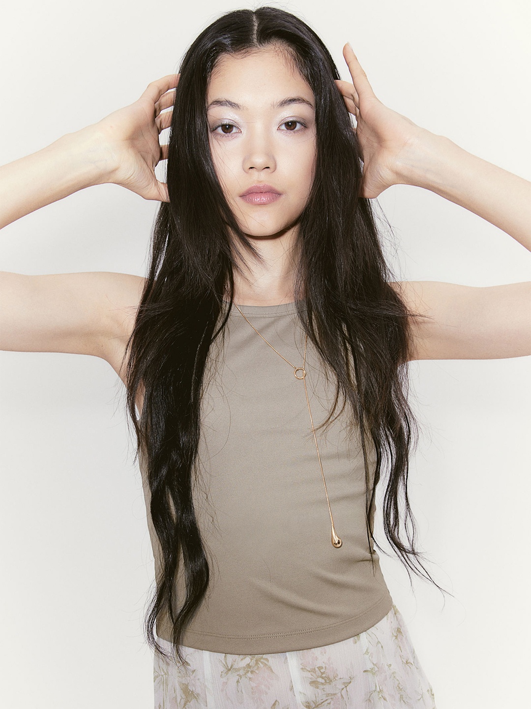

H&M Ribbed Vest Top, Beige