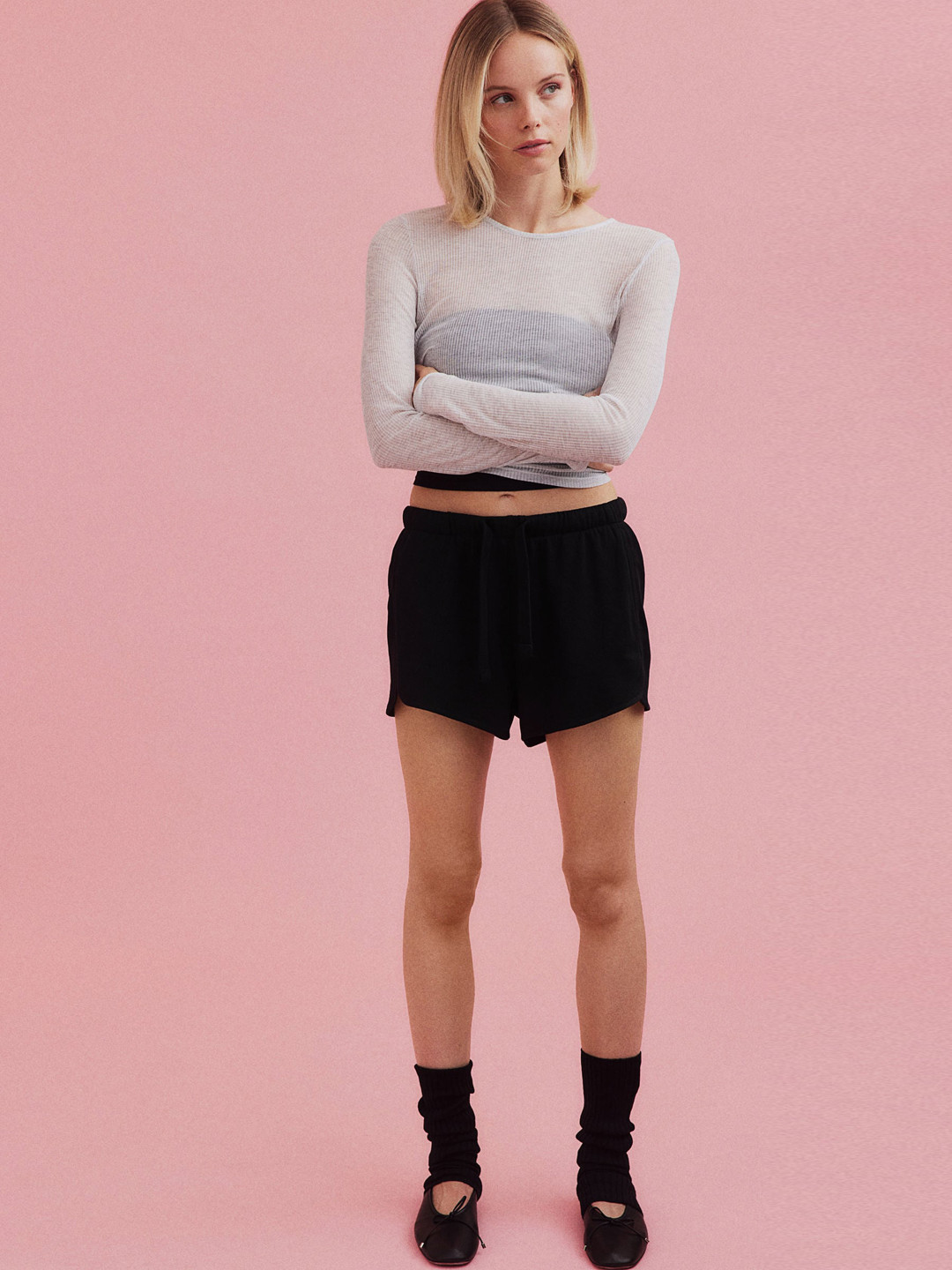 

H&M Women Sweatshirt Shorts, Black