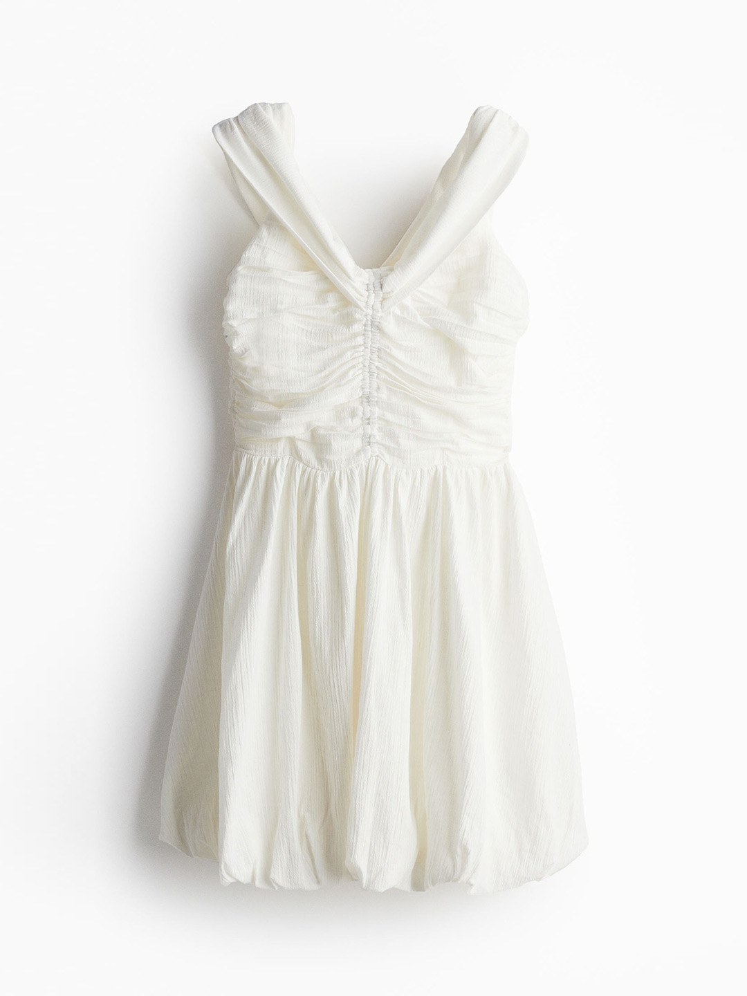 

H&M Women Crinkled Off-The-Shoulder Dress, White