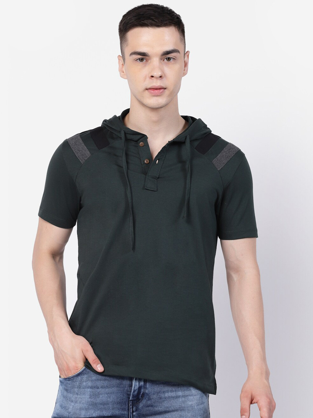 

Kalt Short Sleeves Hooded T-shirt, Grey