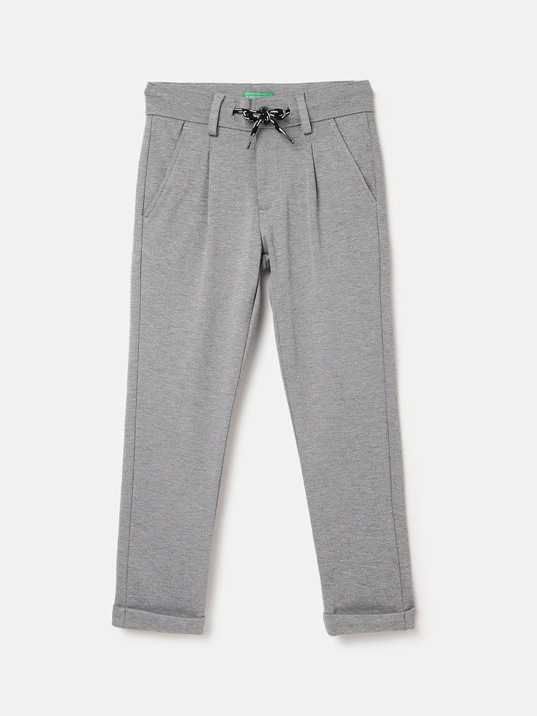 

United Colors of Benetton Boys Textured Regular Trousers, Grey
