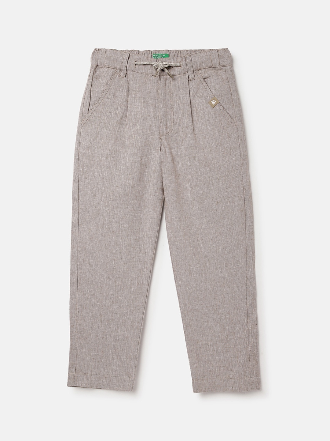

United Colors of Benetton Boys Mid-Rise Pleated Trouser, Grey