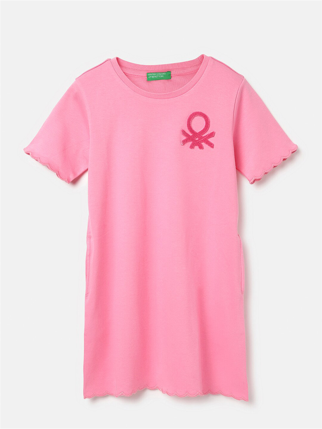 

United Colors of Benetton Girls Cotton T-shirt Dress, Pink