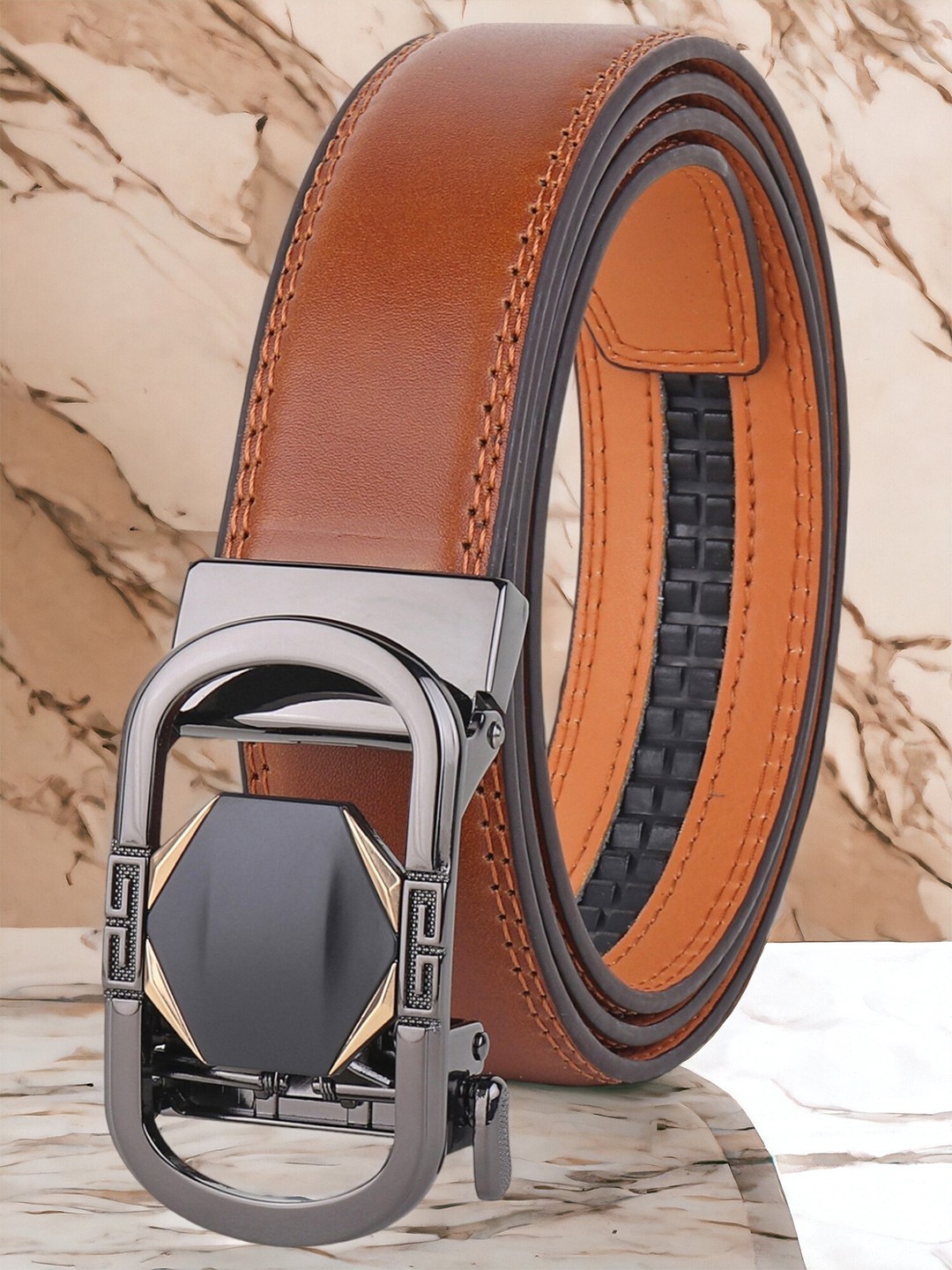 

INVICTUS Men Leather Belt, Tan