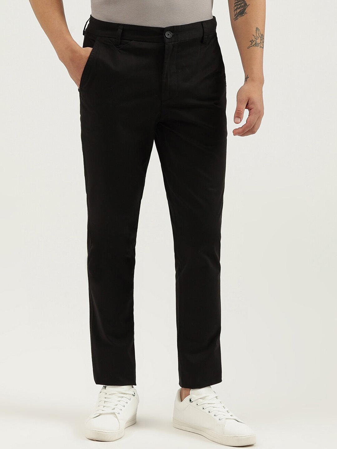 

United Colors of Benetton Men Slim Fit Cotton Regular Trousers, Black