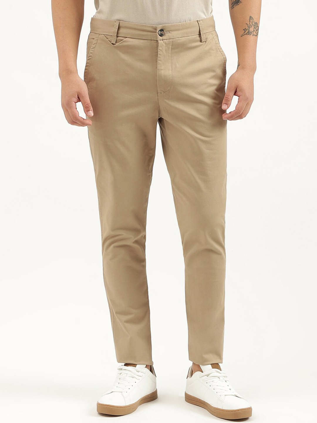 

United Colors of Benetton Men Mid-Rise Slim Fit Chinos Trouser, Beige