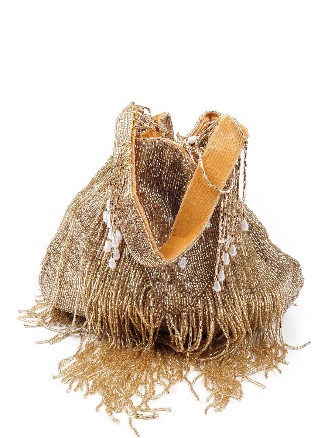 

ODETTE Embellished Potli Clutch, Gold