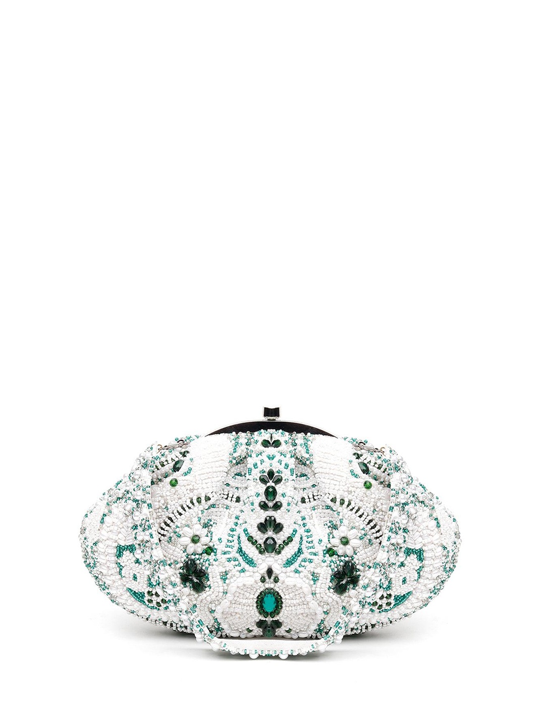 

ODETTE Embellished Bow Envelope Clutch, White