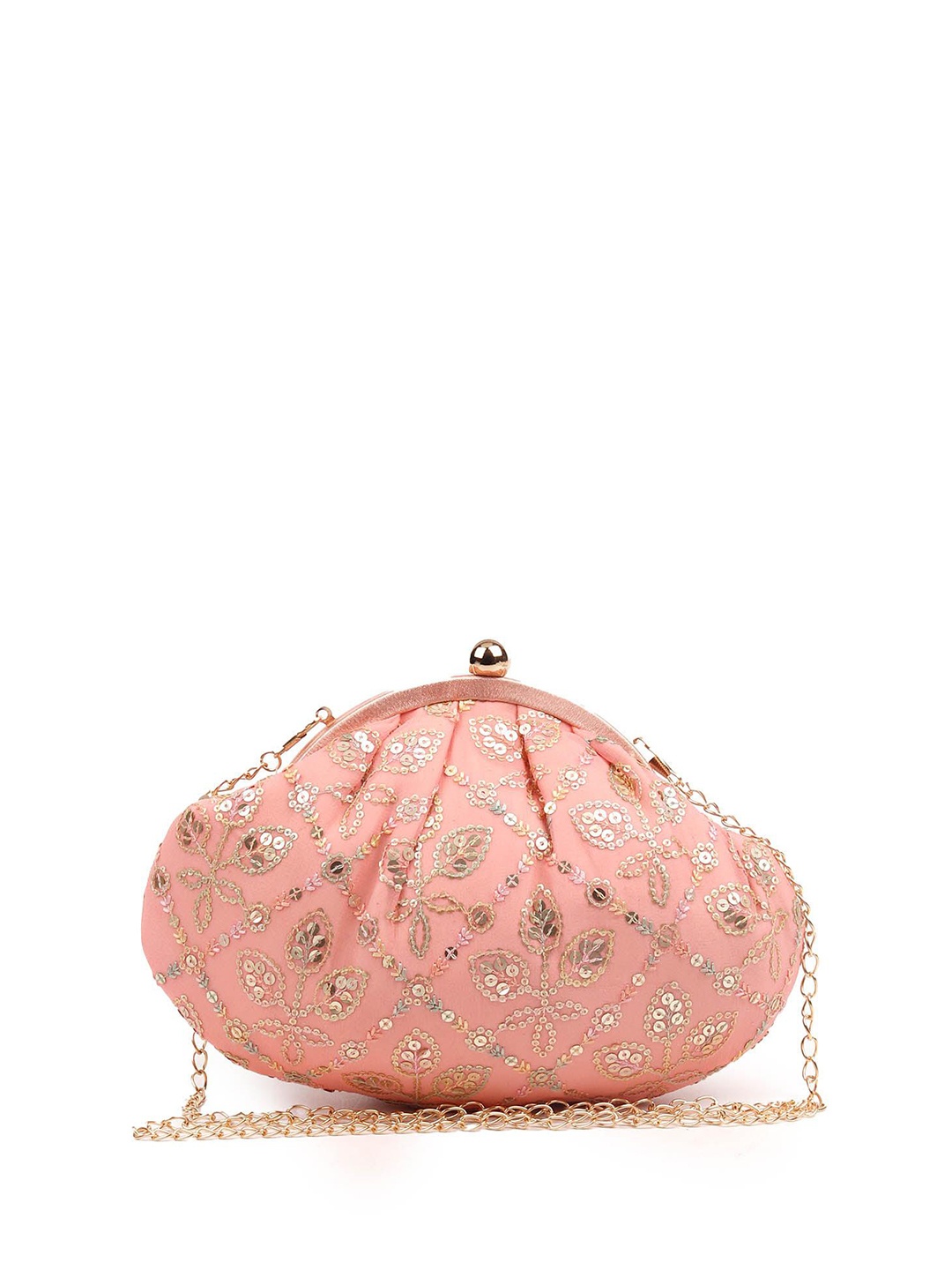 

ODETTE Embroidered Purse Clutch, Pink