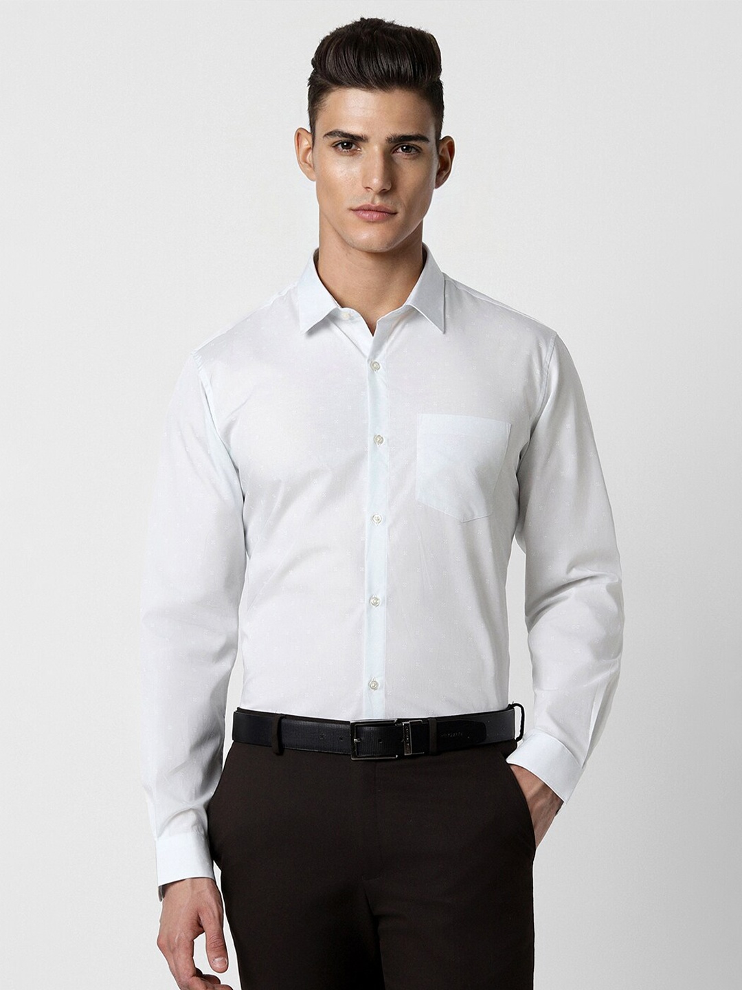 

Peter England Slim Fit Spread Collar Cotton Formal Shirt, White